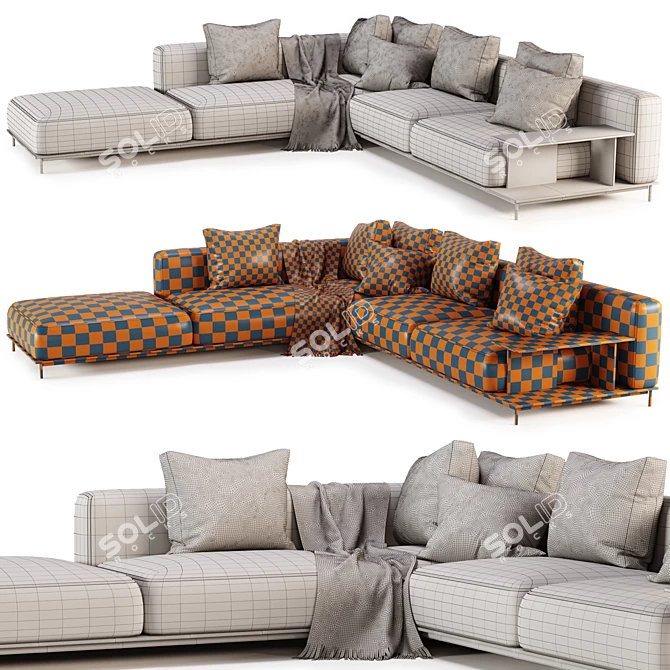 Elegant Brera Sofa Poliform 3D model image 4