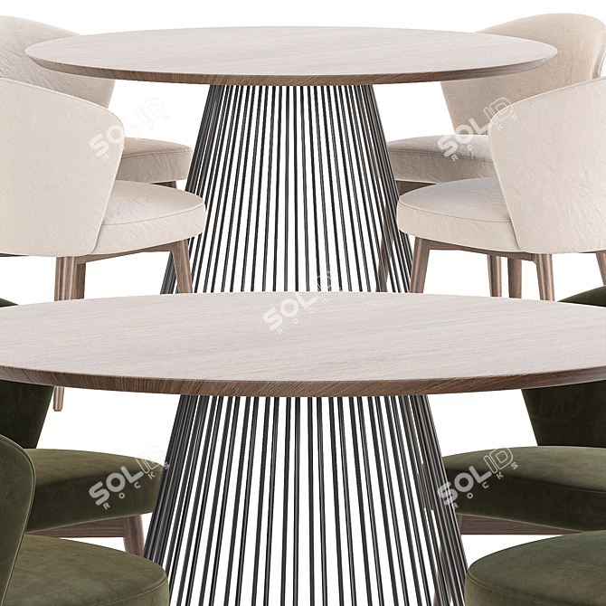 Modern Dining Set Collection: Chair & Table 3D model image 2