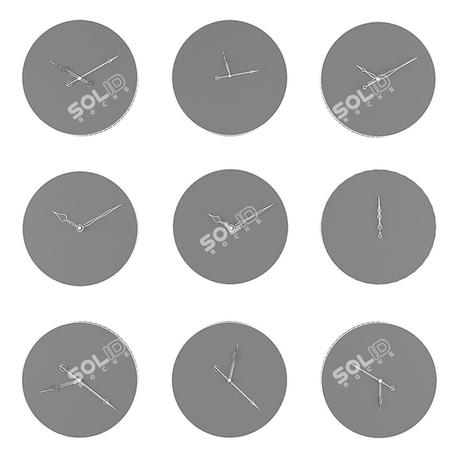 Wall Clock Collection Set 3D model image 7