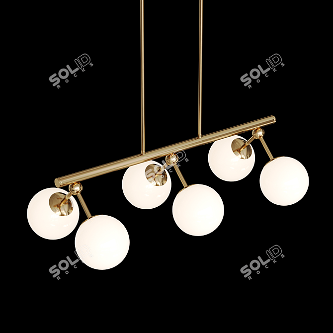 Glass Sphere LED Corner Lamp 3D model image 2