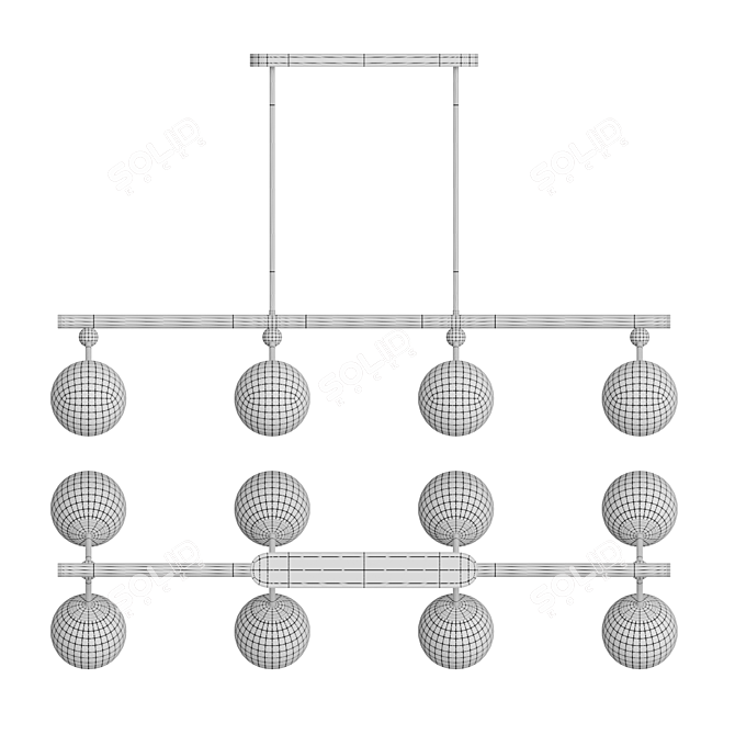 Glass Sphere LED Corner Lamp 3D model image 3