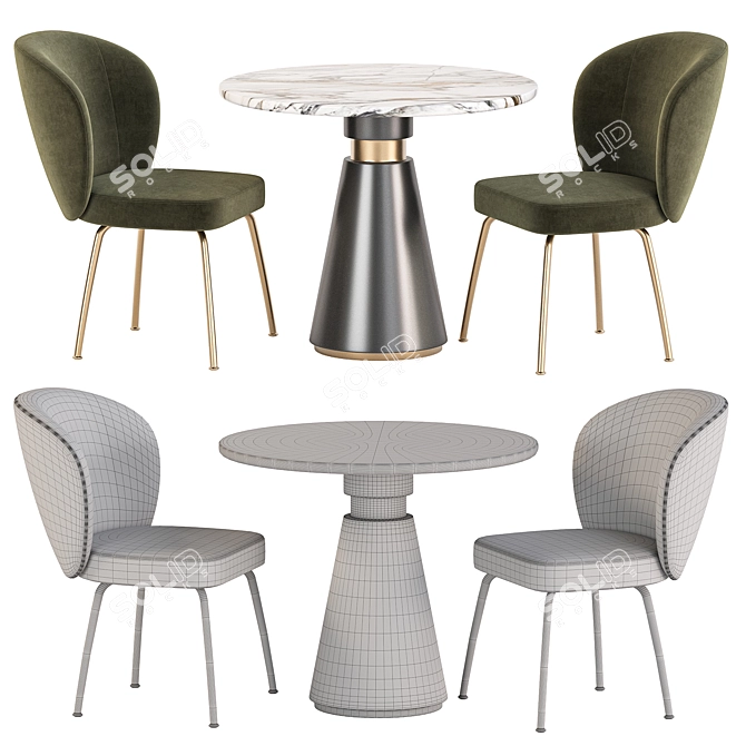 Contemporary Dining Set Collection 3D model image 4