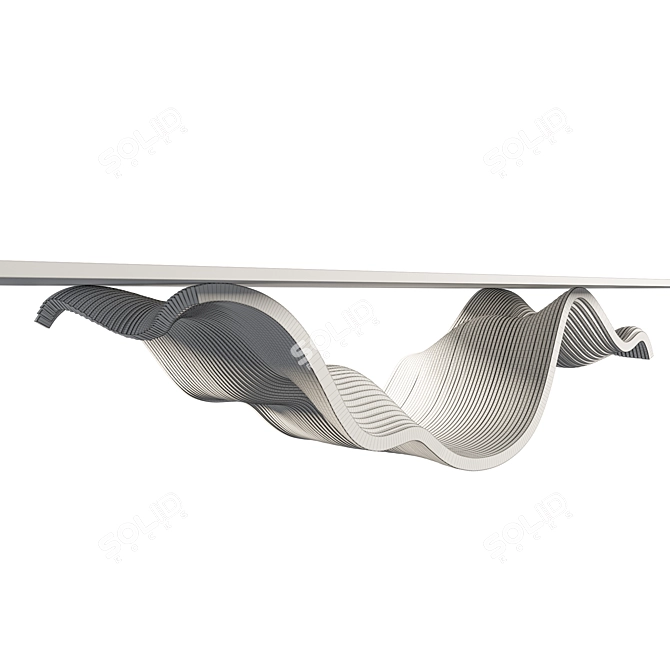 Ripple Wave Mahogany Table Miminat 3D model image 4