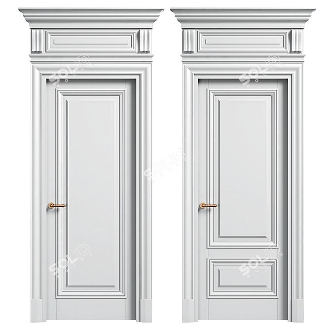 Vintage Volhovec Doors Ensemble 3D model image 2