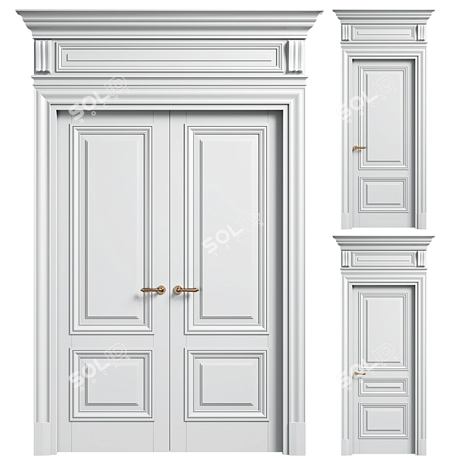 Antique Portal Doors Set 3D model image 1