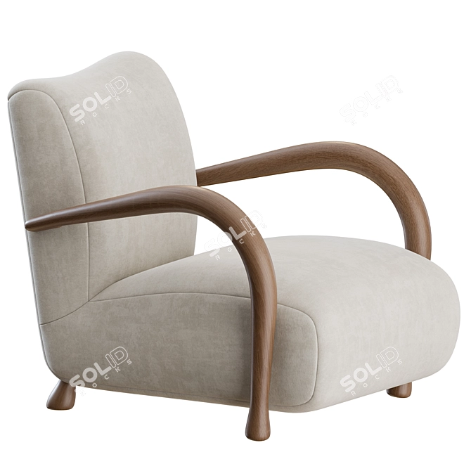 Modern Sula Lounge Chair, Elegant 3D model image 5