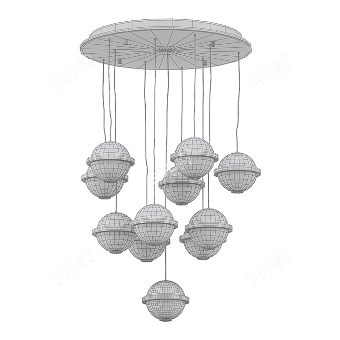 Elegant Ceiling Light Fixture 3D model image 2