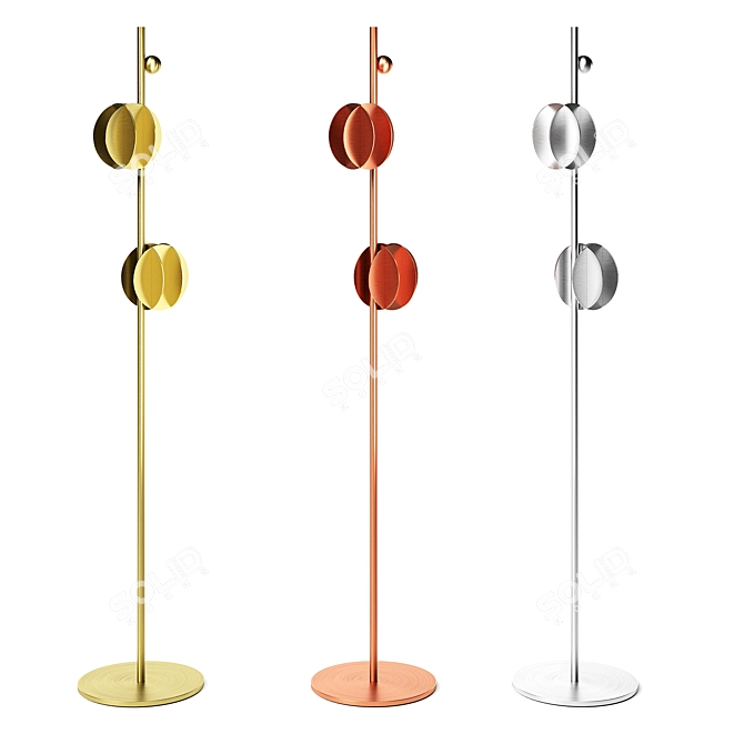 Suprematist Inspired Brass Floor Lamp 3D model image 1