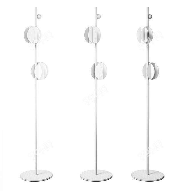 Suprematist Inspired Brass Floor Lamp 3D model image 2