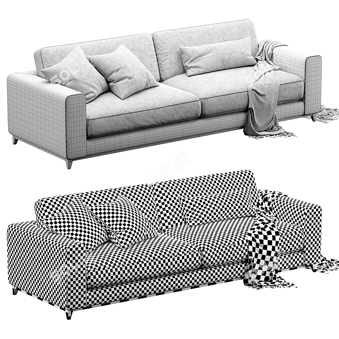 Contemporary Spencer Sofa Set 3D model image 5