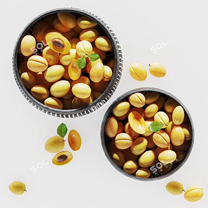  Fresh Lemons Bowl Set 3D model image 2