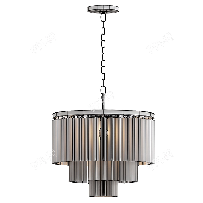 Crystal Fringe Chandelier 3-Tier 3D model image 3
