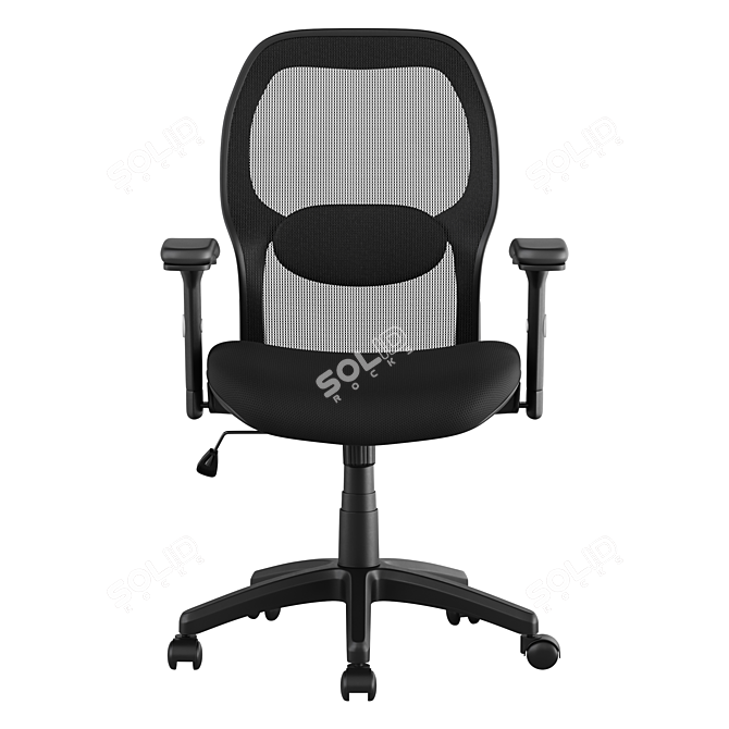 Title: Mesh Back Fabric Office Chair 3D model image 2