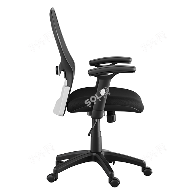 Title: Mesh Back Fabric Office Chair 3D model image 3