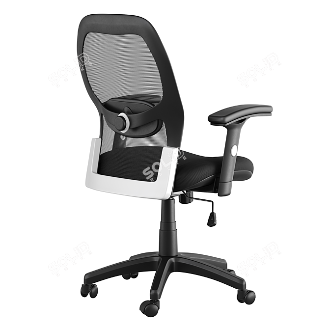 Title: Mesh Back Fabric Office Chair 3D model image 4