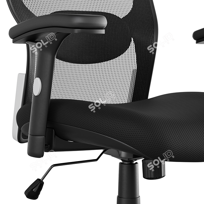 Title: Mesh Back Fabric Office Chair 3D model image 5