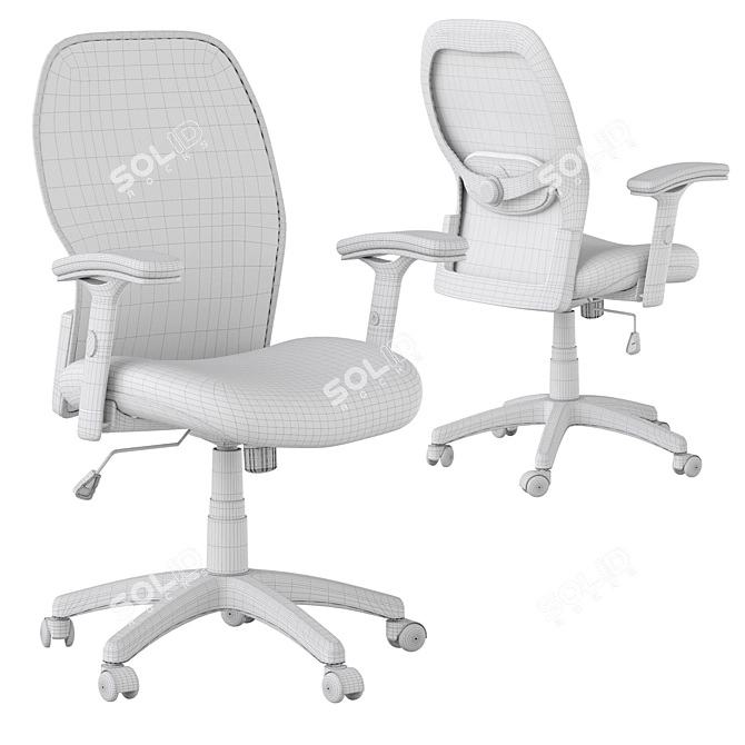 Title: Mesh Back Fabric Office Chair 3D model image 7