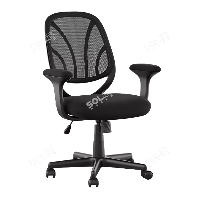 Title:  Mesh Back Office Chair with Fabric Seat 3D model image 1