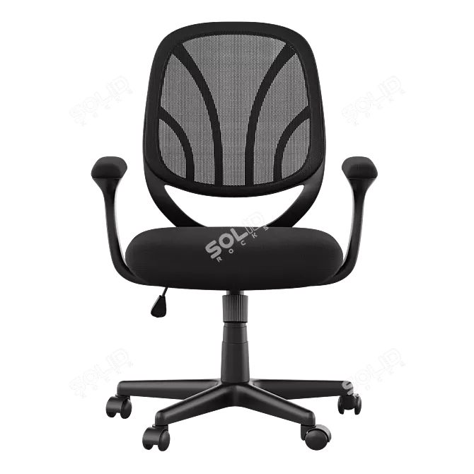 Title:  Mesh Back Office Chair with Fabric Seat 3D model image 2