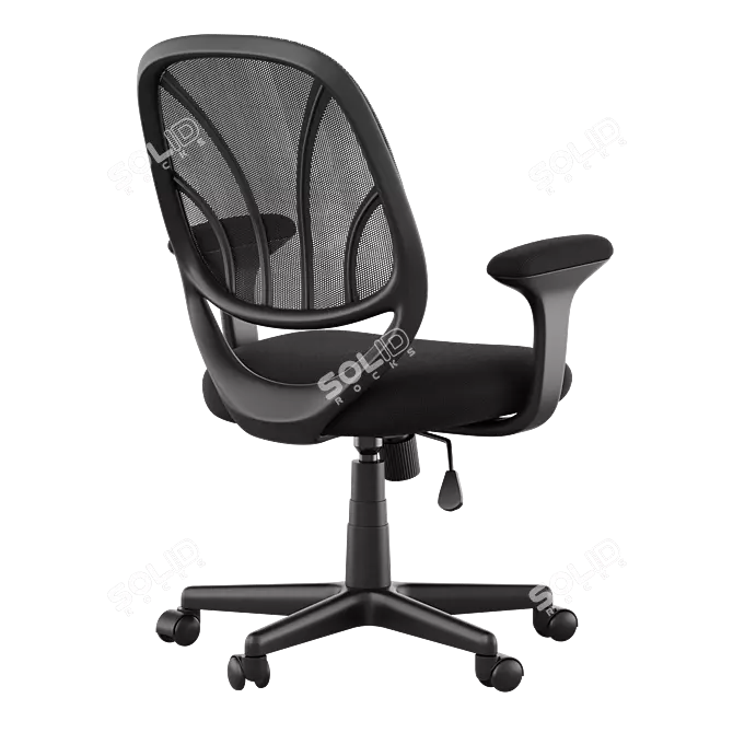 Title:  Mesh Back Office Chair with Fabric Seat 3D model image 4