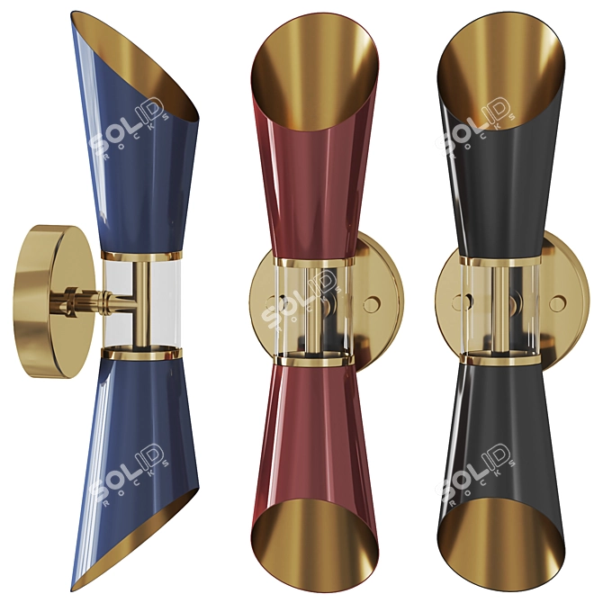 Handcrafted Brass Wall Sconce 3D model image 1