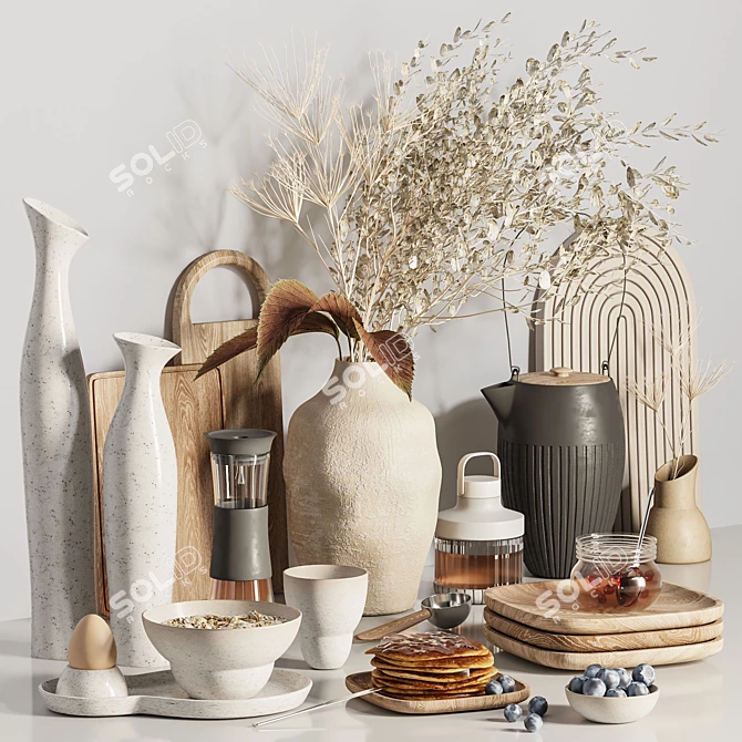 High-Quality Kitchen Accessories Set 3D model image 1