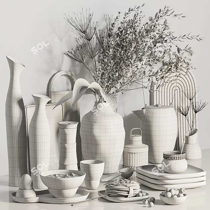 High-Quality Kitchen Accessories Set 3D model image 4