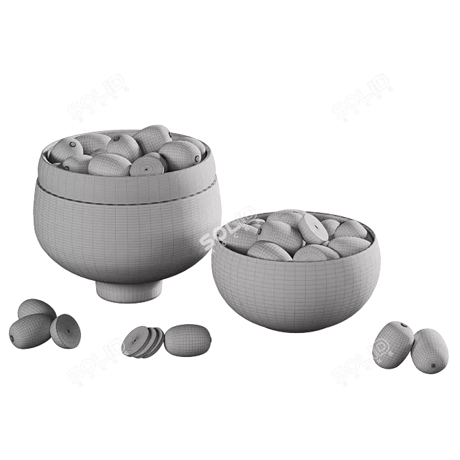 Fresh Kiwi Bowl Display Art 3D model image 5