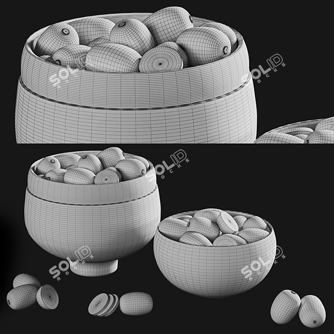 Fresh Kiwi Bowl Display Art 3D model image 6