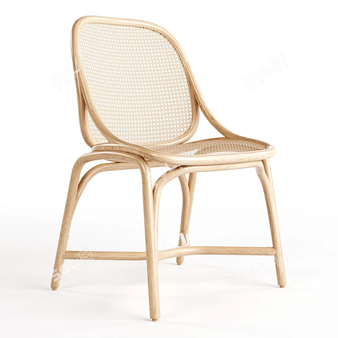 Jaime Hayon Rattan Dining Chair 3D model image 1