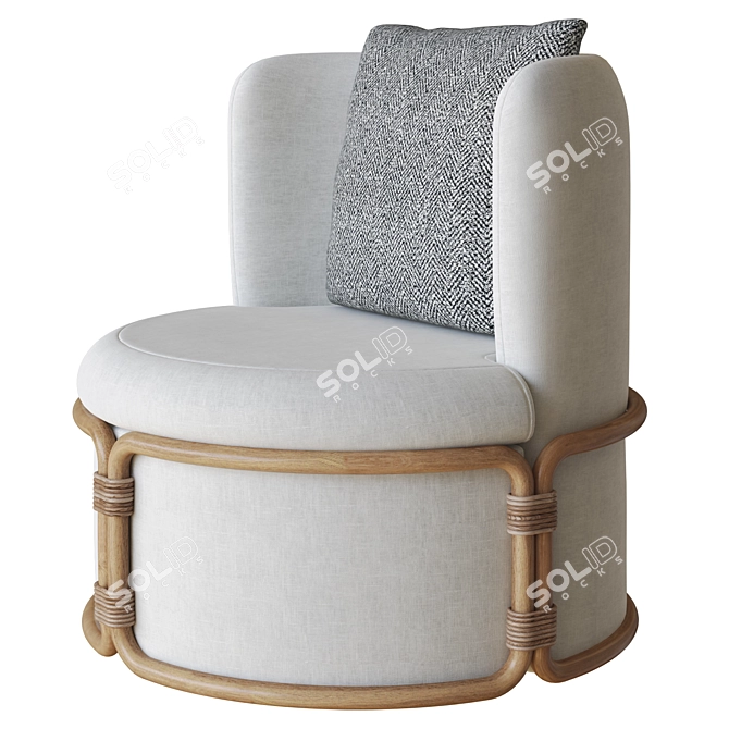 Ethimo Rattan Armchair 3D Model 3D model image 1