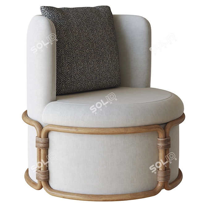 Ethimo Rattan Armchair 3D Model 3D model image 3