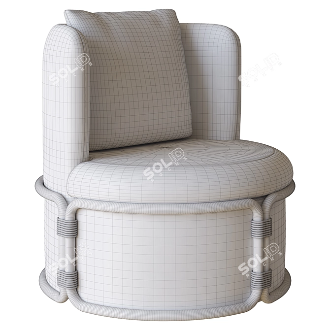 Ethimo Rattan Armchair 3D Model 3D model image 4