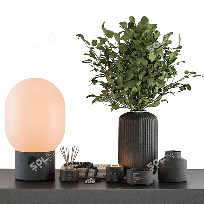 Botanica Vase Plant Decor Set 3D model image 1