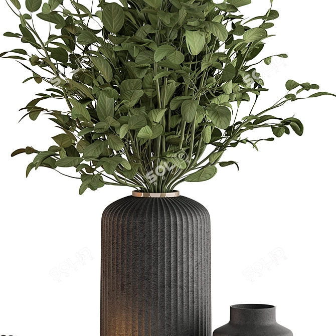 Botanica Vase Plant Decor Set 3D model image 3