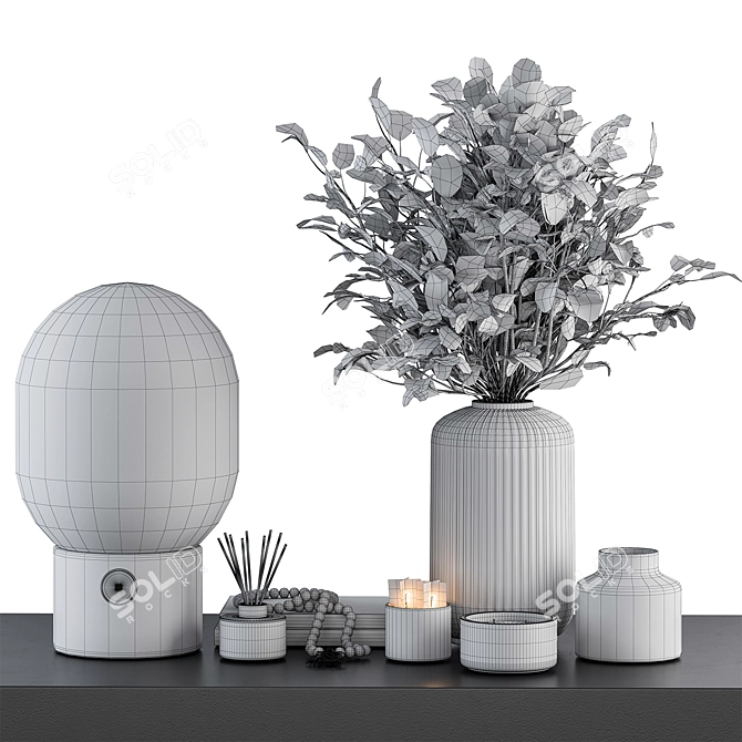 Botanica Vase Plant Decor Set 3D model image 4