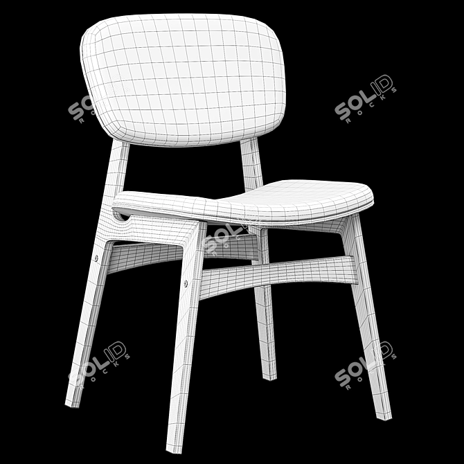 Modern Sid Chair in Black 3D model image 5