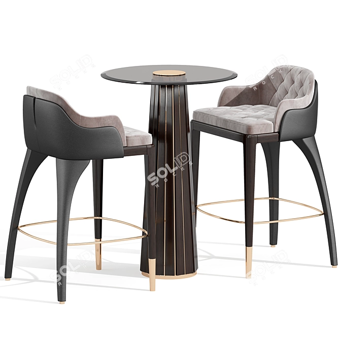 Elegant Darian Bar Table 3D model image 1