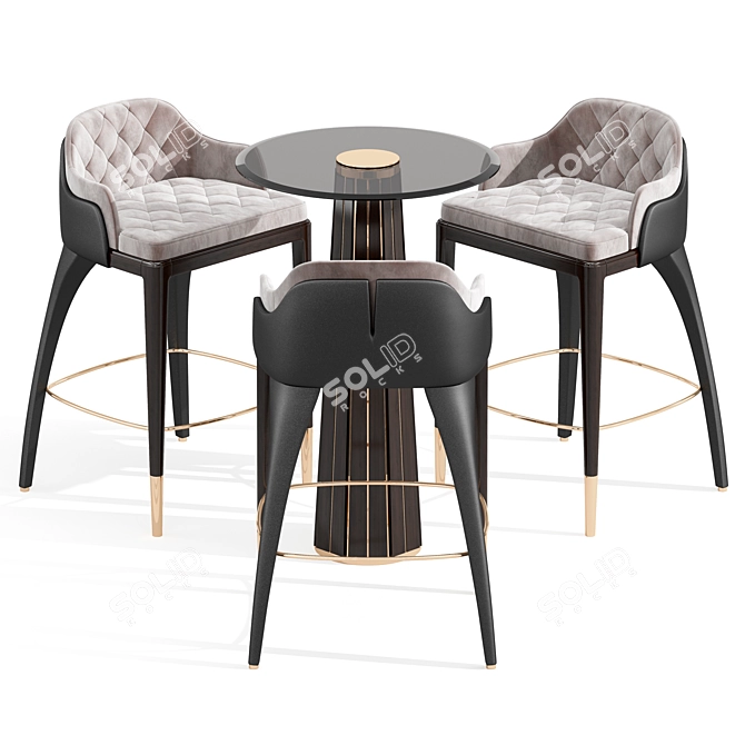 Elegant Darian Bar Table 3D model image 3