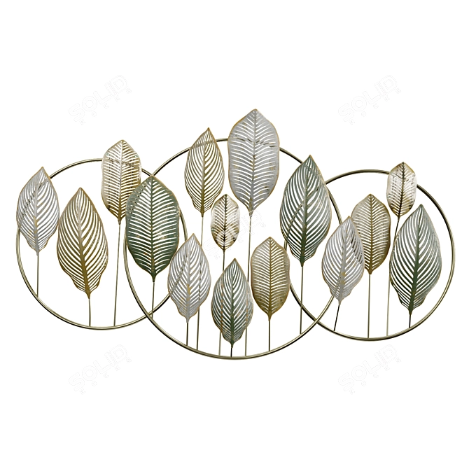 Quadro Leaf Wall Panel 3D model image 1