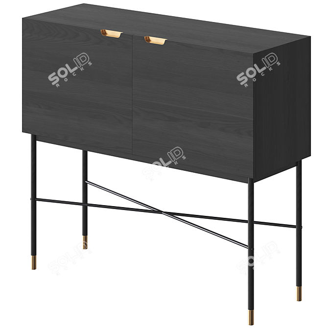 Sleek Black Norm Console Table 3D model image 1