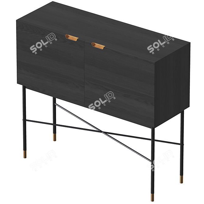 Sleek Black Norm Console Table 3D model image 2