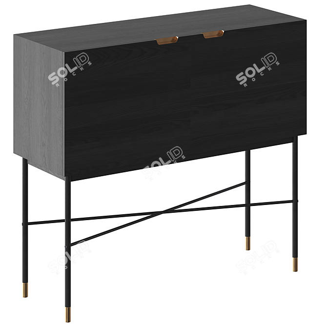 Sleek Black Norm Console Table 3D model image 3