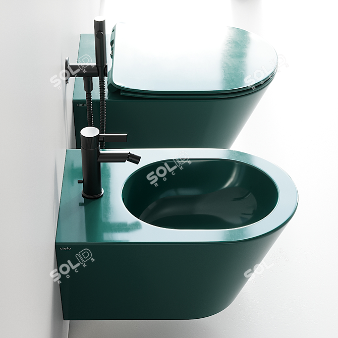 Ceramic Wall-Hung Bathroom Fixtures 3D model image 2