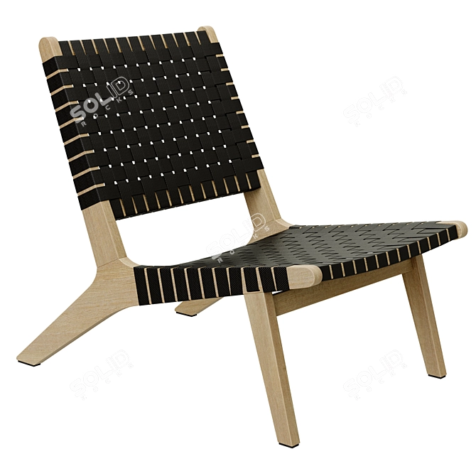 Acacia FSC Lounge Chair: Resilient Weave 3D model image 1