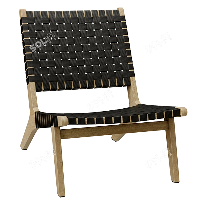 Acacia FSC Lounge Chair: Resilient Weave 3D model image 3