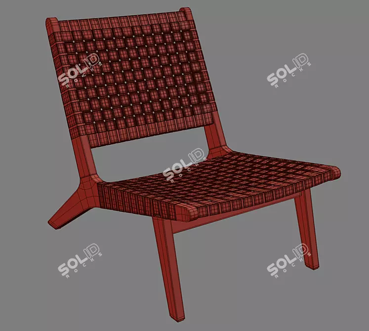 Acacia FSC Lounge Chair: Resilient Weave 3D model image 5