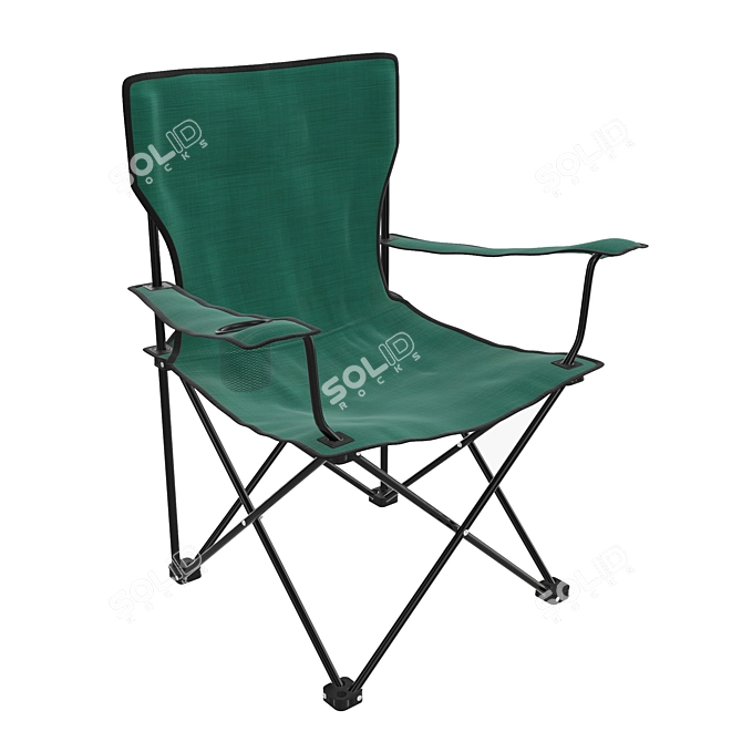 Portable Camp Chair, PBR Textures 3D model image 1