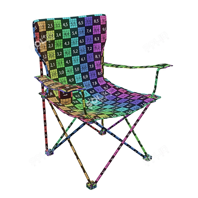 Portable Camp Chair, PBR Textures 3D model image 4