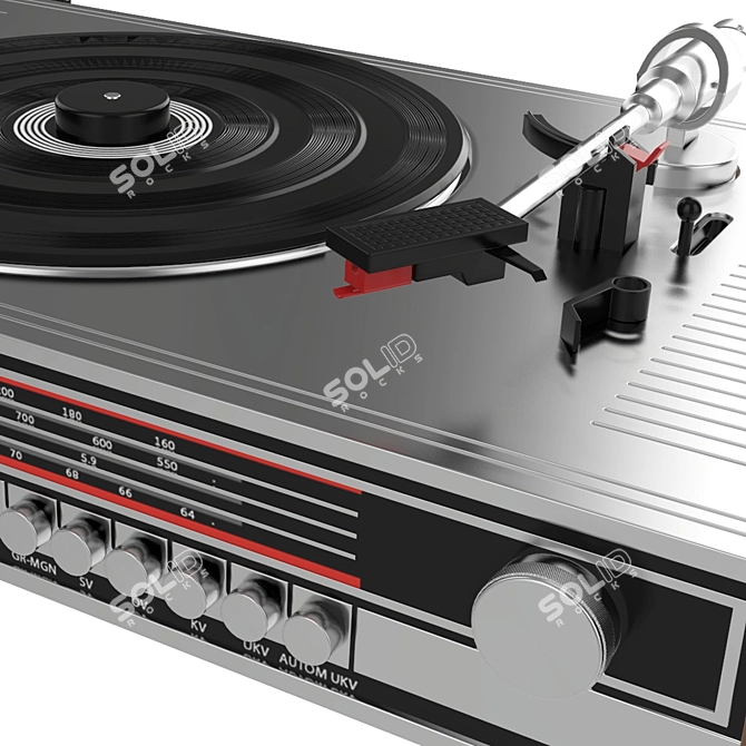 Electric Turntable Radio Texture 4096x4096 3D model image 2